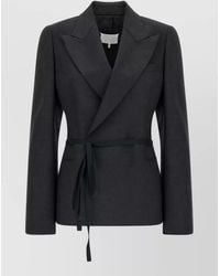 Maison Margiela - Wool Belted Wrap Blazer - Lyst
