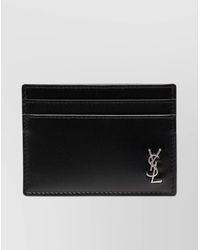 Saint Laurent - Leather Tiny Cassandre Card Holder - Lyst