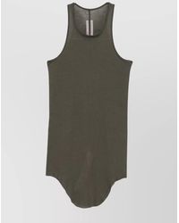 Rick Owens - Ribbed Tank Top With Curved Hem And Racerback - Lyst
