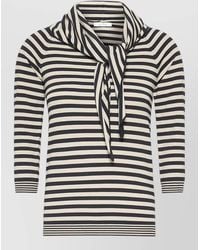 Max Mara - Knit Top Sleeveless Striped Scarf Detail - Lyst