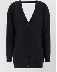 Nude - Wool V-Neck Front Back Cardigan - Lyst