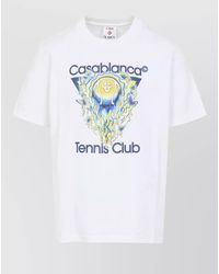 CASABLANCA - Organic Cotton Tennis Club Icon Graphic-Print T-Shirt - Lyst