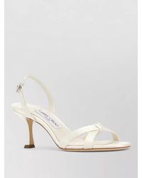 Jimmy Choo - Elsy 70 Satin Mid Heel Sandals Slingback - Lyst