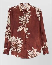 Brunello Cucinelli - Printed Silk Shirt - Lyst