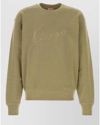 KENZO - Cotton Sweatshirt Cuff Detail And Hem - Lyst