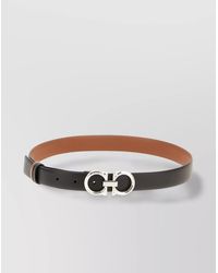 Ferragamo - Leather Belt Reversible Adjustable Length Metallic Buckle - Lyst
