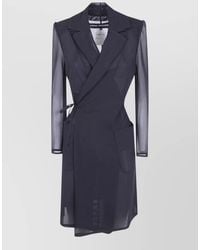 Junya Watanabe - Long Doublebreasted Coat Lapel Collar Belt - Lyst