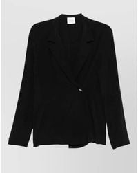 Alysi - Silk Blazer Jacket Asymmetric Hem Notched Lapels - Lyst