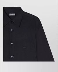 Emporio Armani - Cotton Shirt Long Sleeves Regular Fit Collar - Lyst