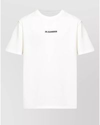 Jil Sander - Cotton Logo Print Crew Neck T-Shirt - Lyst