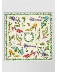 Ferragamo - Eden Silk Scarf Shoes Garden Motif - Lyst