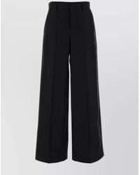 Alberta Ferretti - Wide-Leg Pant With Front Pleats And Pockets - Lyst