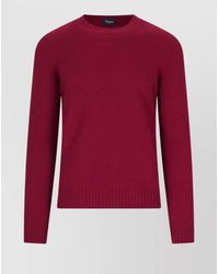 Drumohr - Soft Texture Crewneck Sweater With Ribbed Cuffs And Hem - Lyst
