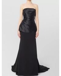Solace London - Alia Strapless Twill Maxi Dress Gown - Lyst