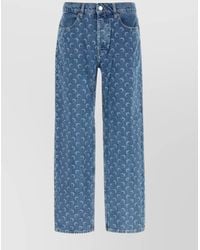 Marine Serre - All-Over Printed Straight Leg Denim Trousers - Lyst