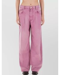 Isabel Marant - Wide-Leg Trousers With Belt Loops And Contrast Stitching - Lyst