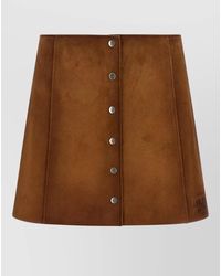 Miu Miu - Suede Paneled Mini A-Line Skirt - Lyst