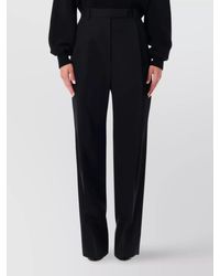 Tom Ford - Wool High-Rise Pleated Wide-Leg Tailored Trousers - Lyst