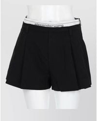 Alexander Wang - Logo Elastic Waist Shorts Belt Loops Pleats - Lyst