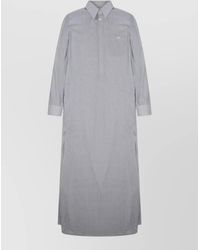 Celine - Shirt Dress Long Sleeves Chest Pocket Slits - Lyst