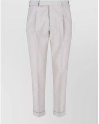 PT Torino - Straight Trousers Pleated Front Cuffed Hem - Lyst