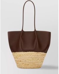 Tod's - Medium Leather And Raffia Tote Bag - Lyst