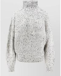 Isabel Marant - Ribbed Turtleneck Half Zip Sweater - Lyst