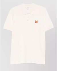 Maison Kitsuné - Cotton Logo-Patch Short-Sleeve Polo Shirt - Lyst