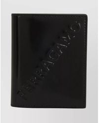 Ferragamo - Leather Bi-Fold Wallet With Sleek Design - Lyst