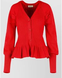 Blumarine - Ribbed Knit Cardigan - Lyst