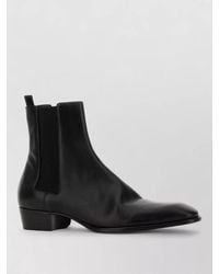 Saint Laurent - Leather Chelsea Stanton Ankle Boots Low Heel - Lyst