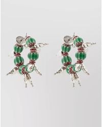 Dries Van Noten - Sculptural Hoop Earrings Beaded Design - Lyst