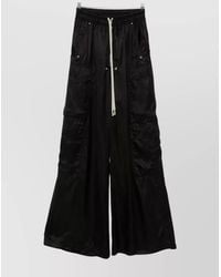 Rick Owens - Cargo Belted Wide-Leg Trousers With Satin Finish - Lyst