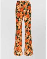 Pinko - Arese Trousers Flared Leg Floral Pattern - Lyst