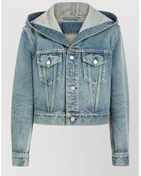 Alaïa - Cropped Denim Trucker Jacket - Lyst