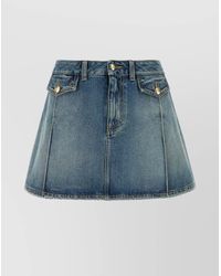 McQueen - Denim Mini Skirt - Lyst