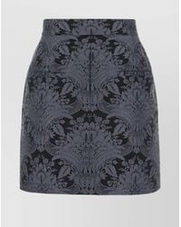 Max Mara - Wool Blend Mini Skirt With Brocade Pattern - Lyst
