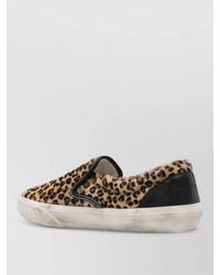Golden Goose - Leather Leopard-Print Slip-On Sneakers - Lyst