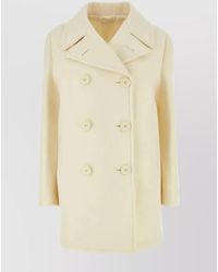 Prada - Wool Double-Breasted Coat - Lyst
