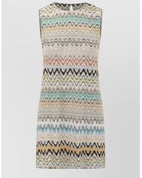 Missoni - Bohemian Zigzag Knit Sleeveless Mini Dress - Lyst