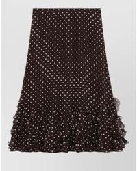 Valentino - Silk Skirt Plusdepois Motif Midi Ruffled - Lyst