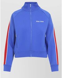 Miu Miu - Ribbed Zip Up Knitted Cardigan - Lyst