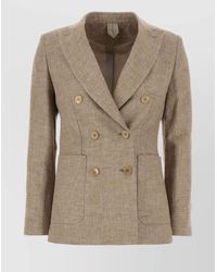 Max Mara - Silk Blend Double-Breasted Blazer - Lyst