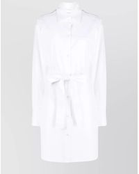 Sportmax - Cotton Belted Poplin Shirtdress - Lyst