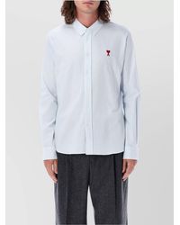 Ami Paris - Striped Cotton Regular-Fit Long-Sleeve Shirt - Lyst