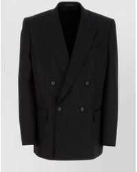 Balenciaga - Peak Lapel Oversized Wool Blazer - Lyst