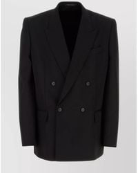 Balenciaga - Peak Lapel Oversized Wool Blazer - Lyst