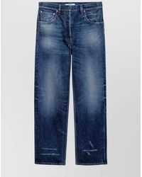 Prada - Denim Vintage-Wash Straight-Leg Regular-Waist Jeans - Lyst