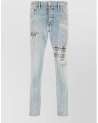 DSquared² - Teddy Denim Jeans Patchwork Distressed Design - Lyst
