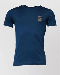Dolce & Gabbana - Cotton Embroidered Short-Sleeve Crew-Neck T-Shirt - Lyst